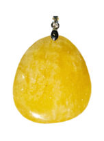 pendentif calcite orange pierre plate