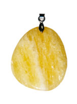 pendentif calcite orange pierre plate