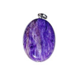 pendentif charoite pierre plate