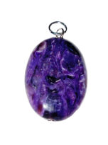 pendentif charoite pierre plate