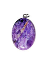 pendentif charoite pierre plate