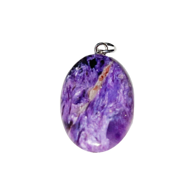 pendentif charoite pierre plate