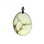 pendentif chrysoprase citron pierre plate