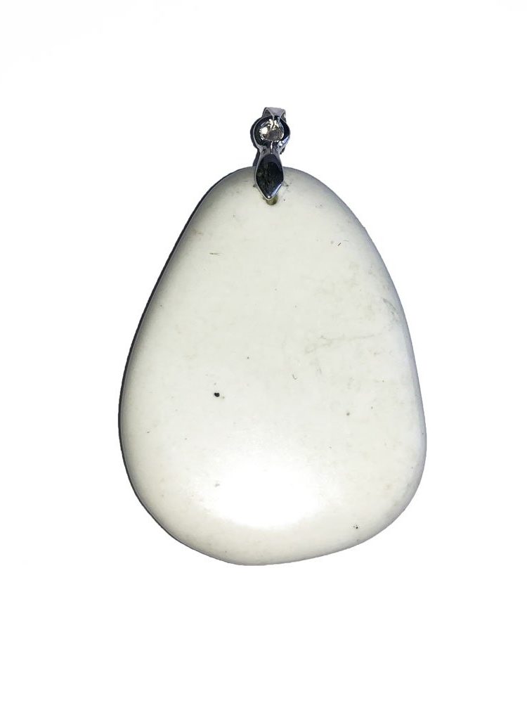 pendentif chrysoprase citron pierre plate