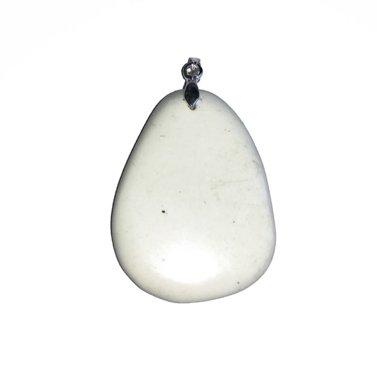 pendentif chrysoprase citron pierre plate