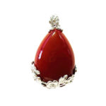 Pendentif Cornaline Goutte fleurie