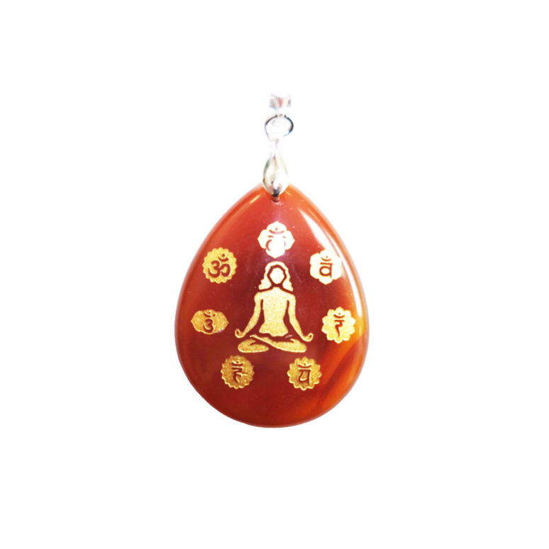 pendentif cornaline yoga 7 chakras