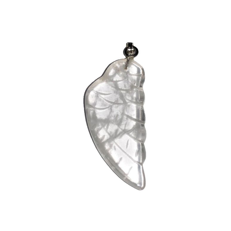 pendentif cristal de roche aile d'ange