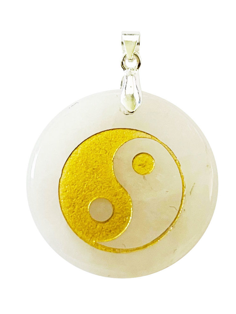 Pendentif Cristal de roche Taoïste Yin-Yang