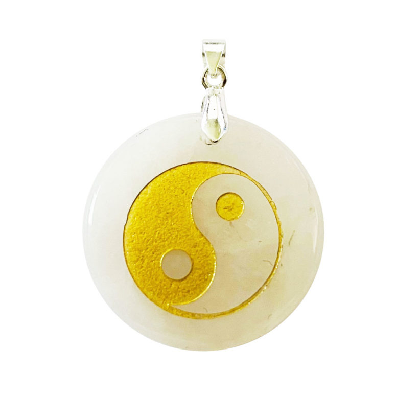 Pendentif Cristal de roche Taoïste Yin-Yang