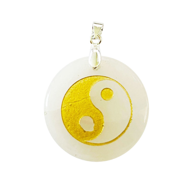 Pendentif Cristal de roche Taoïste Yin-Yang