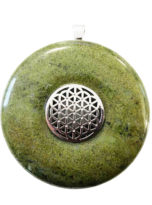 pendentif-epidote-pi-chinois-donut-fleur-de-vie-40mm