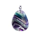 pendentif fluorite multicolore pierre plate