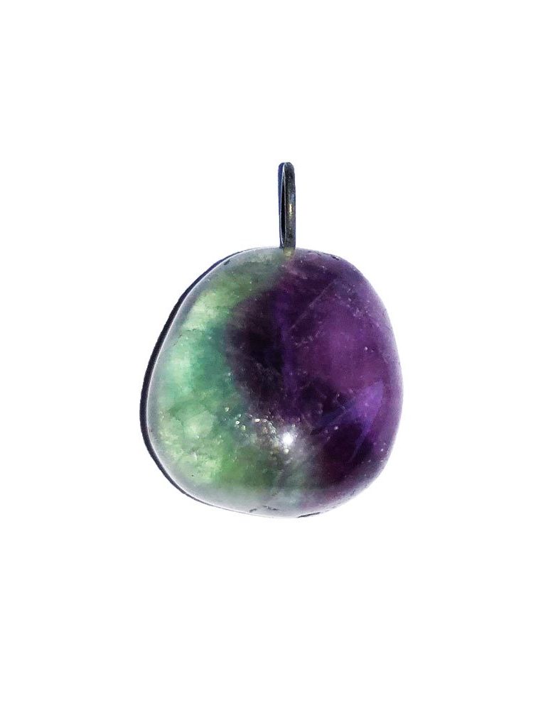 pendentif fluorite pierre roulée