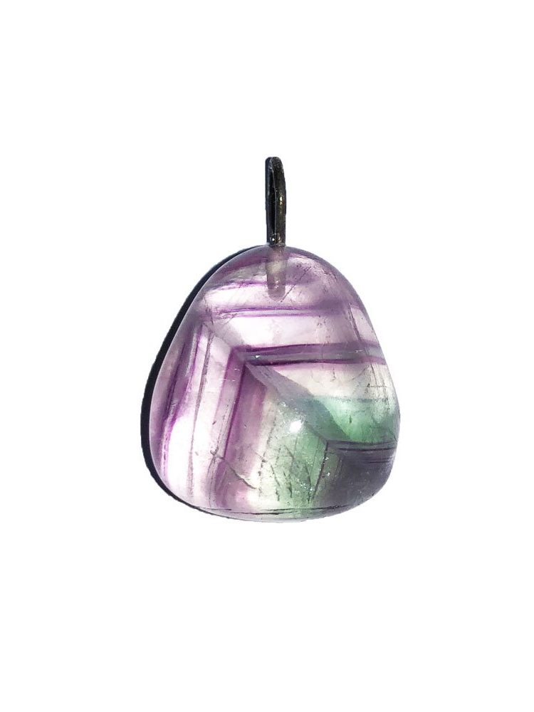 pendentif fluorite pierre roulée