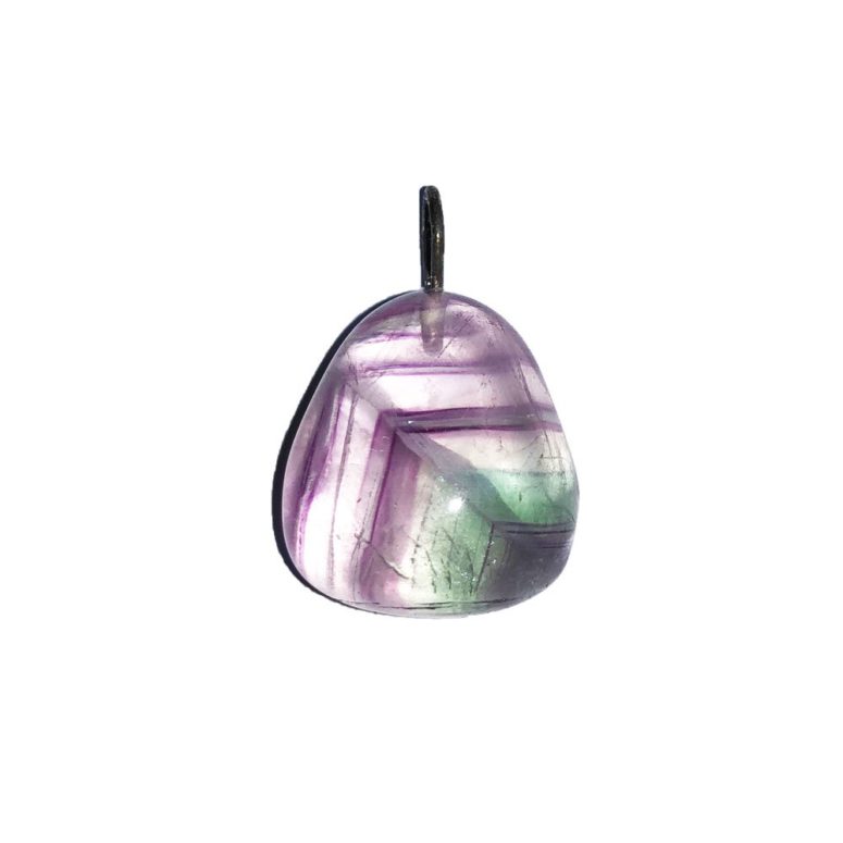 pendentif fluorite pierre roulée