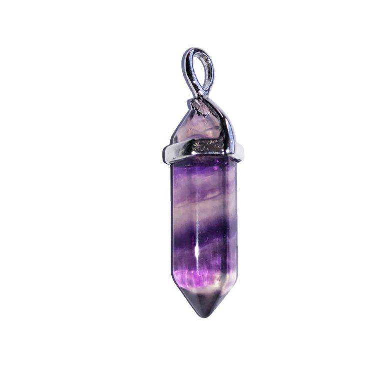 pendentif fluorite violette pointe