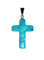 pendentif howlite bleue croix