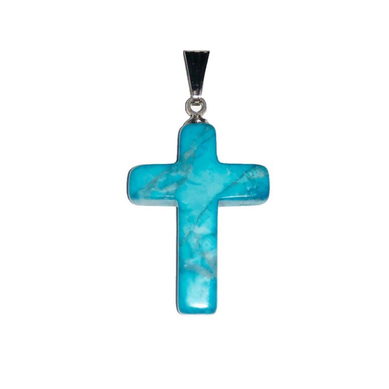 pendentif howlite bleue croix