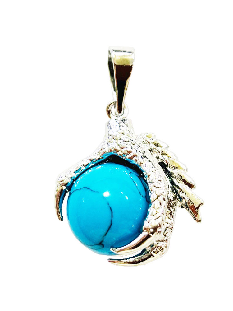 Pendentif Howlite bleue Main de Dragon