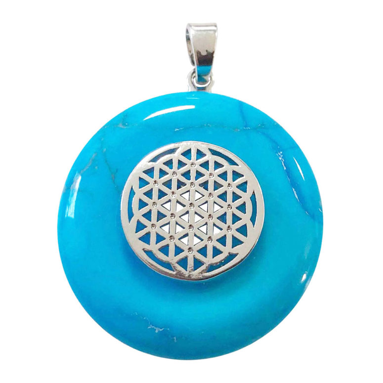 pendentif howlite bleue pi chinois