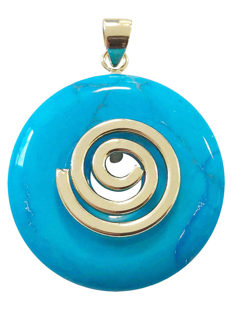 pendentif howlite bleue pi chinois