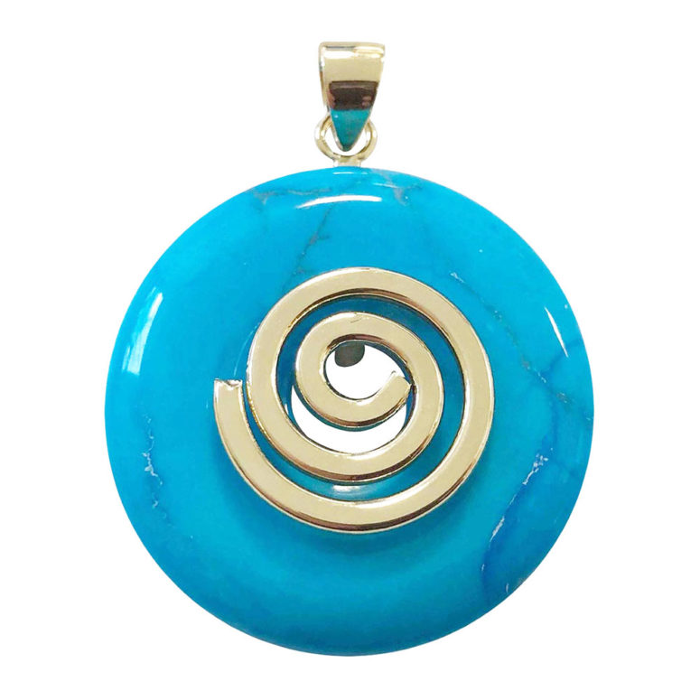 pendentif howlite bleue pi chinois