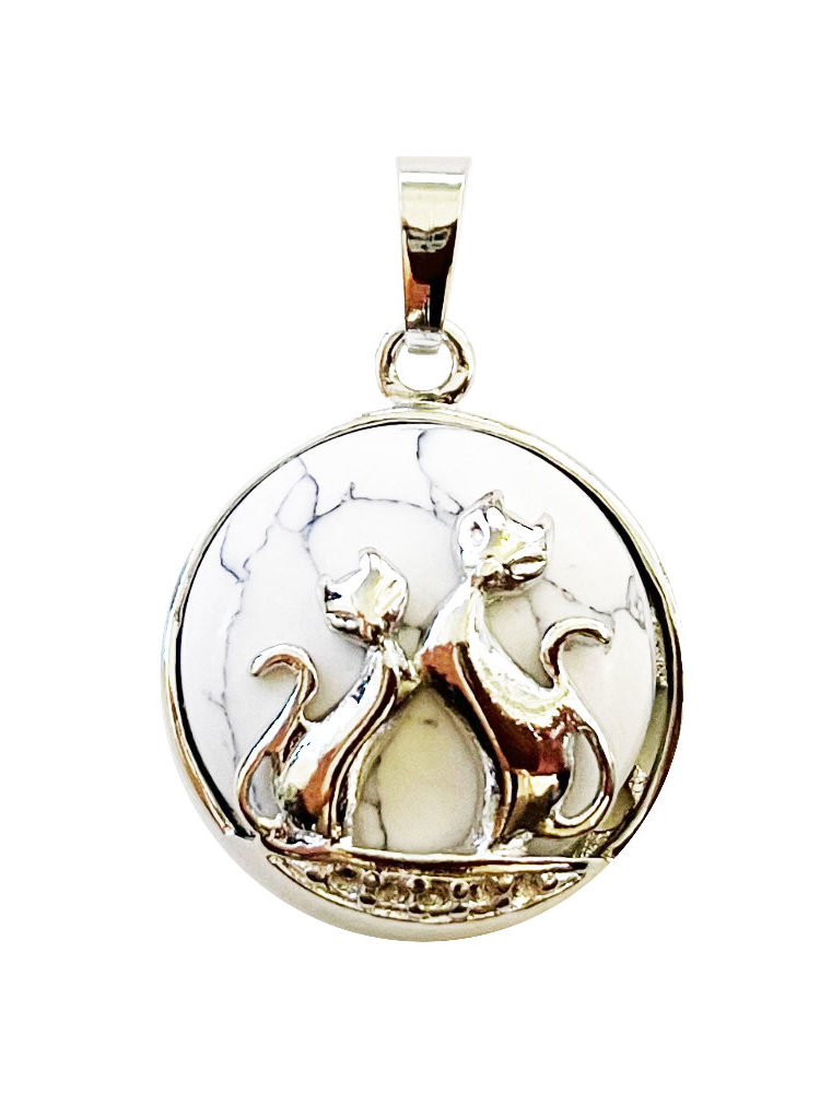 pendentif howlite chat