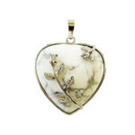 Pendentif Howlite Coeur fleuri