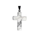 pendentif howlite croix