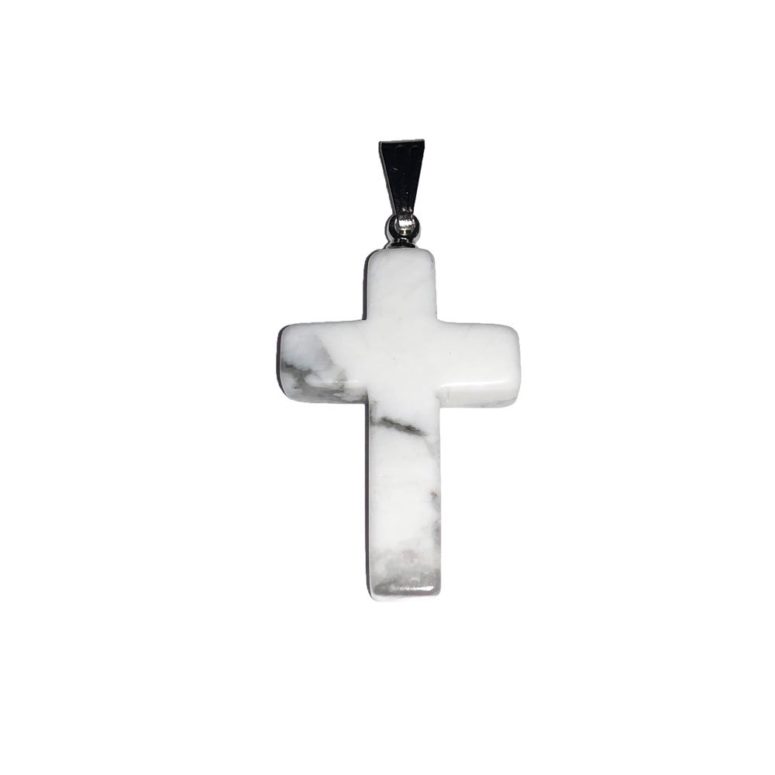 pendentif howlite croix