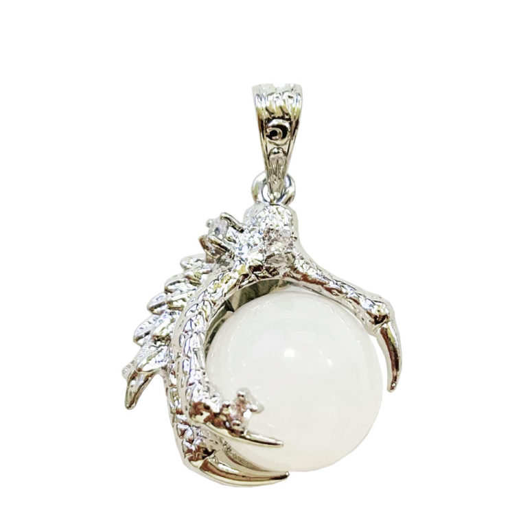 Pendentif Jade blanc Main de Dragon