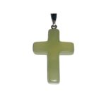 pendentif jade vert croix