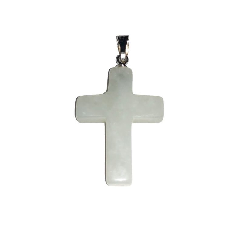 pendentif jade vert croix