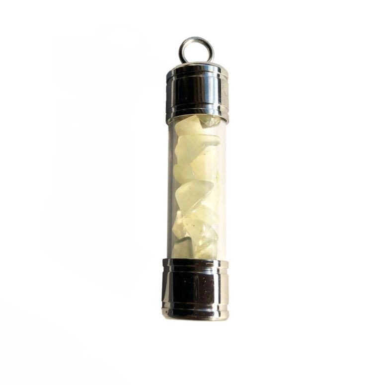 pendentif jade vert tube