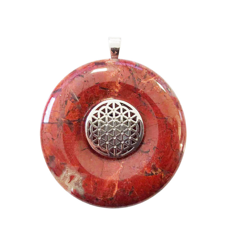 pendentif jaspe bréchique pi chinois