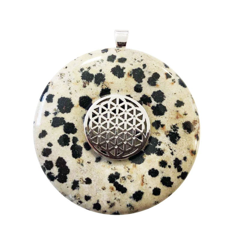 pendentif jaspe dalmatien pi chinois