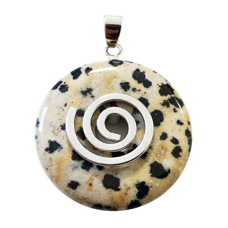 pendentif jaspe dalmatien pi chinois