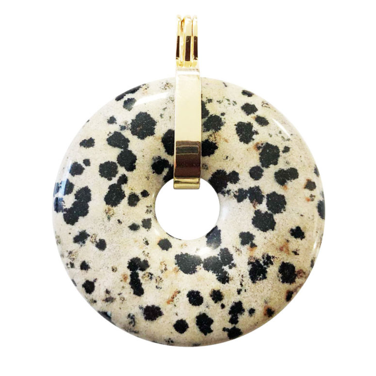 pendentif jaspe dalmatien pi chinois