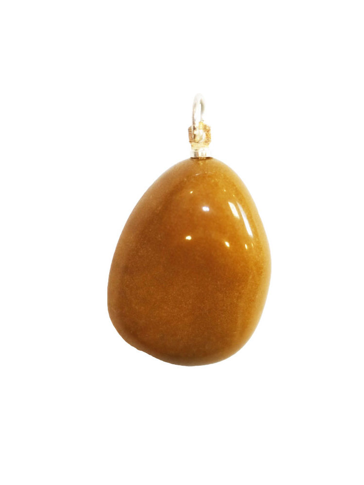 pendentif jaspe jaune pierre roulée