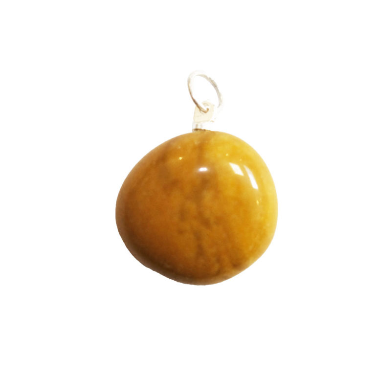 pendentif jaspe jaune pierre roulée