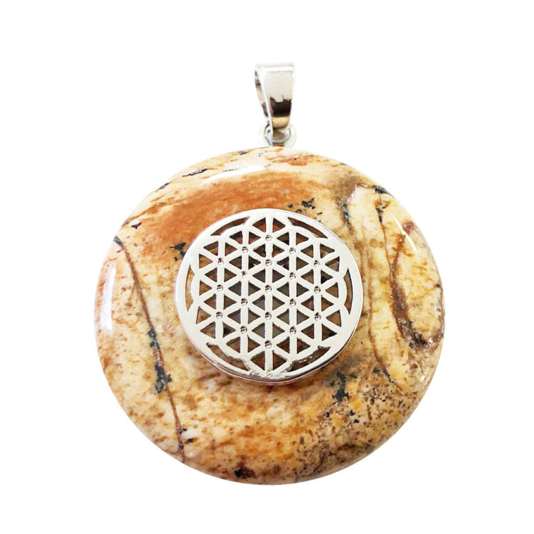 pendentif jaspe paysage pi chinois