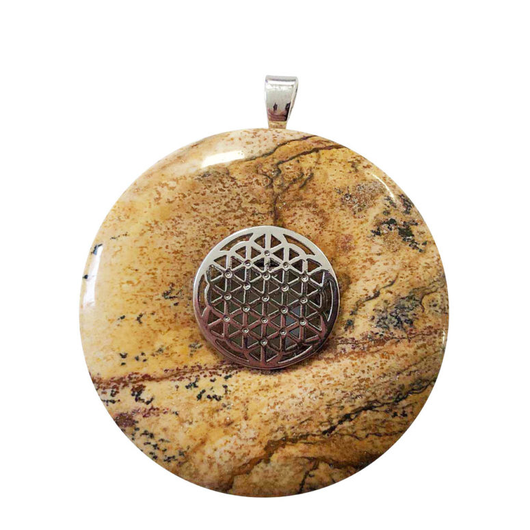 pendentif jaspe paysage pi chinois