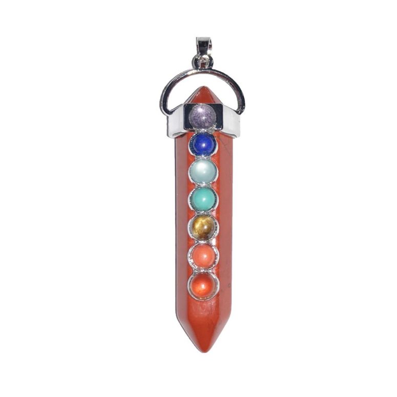 pendentif jaspe rouge 7 chakras