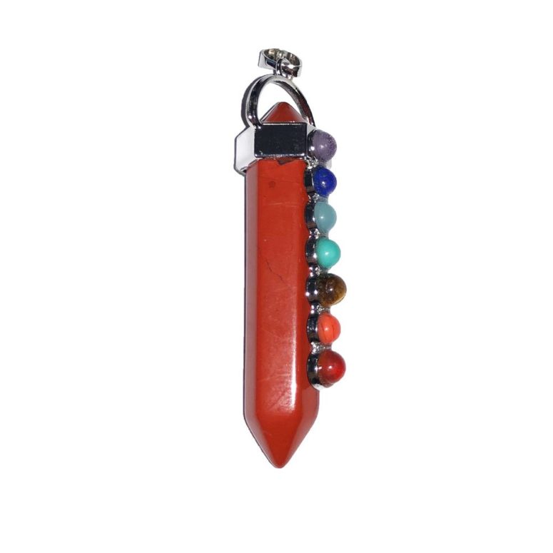 pendentif jaspe rouge 7 chakras