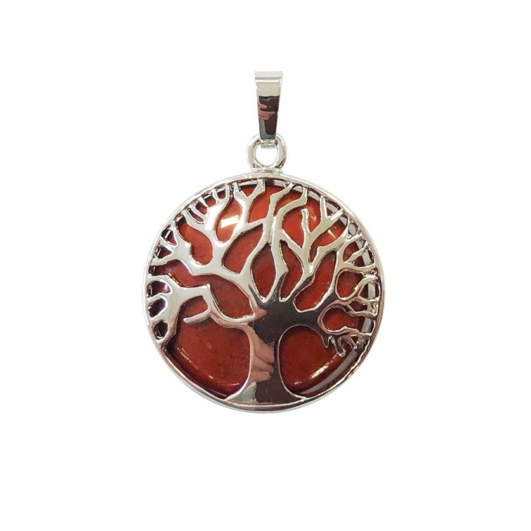 pendentif jaspe rouge arbre de vie