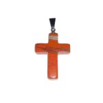 pendentif jaspe rouge croix