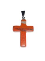 pendentif jaspe rouge croix