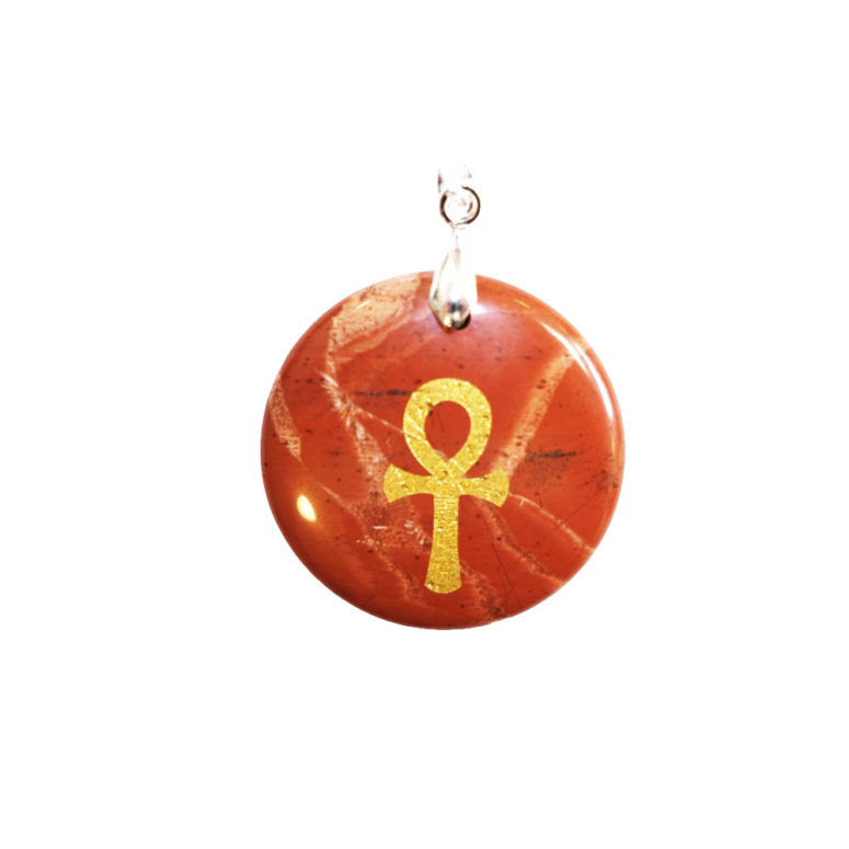 pendentif jaspe rouge croix égyptienne