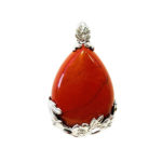 Pendentif Jaspe rouge Goutte fleurie